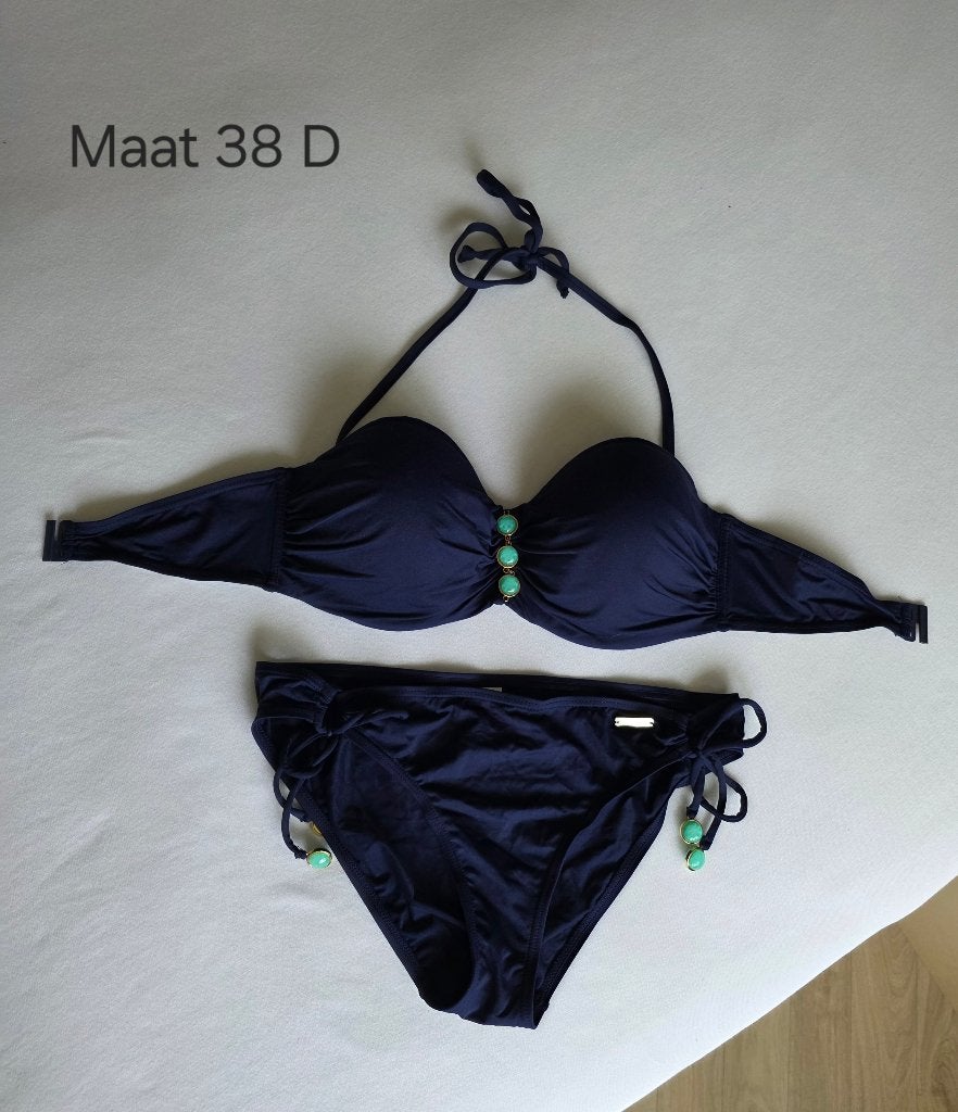 Lascana beugel bikini. blauw. 38D, Verzenden, Zo goed als nieuw, Blauw, Bikini