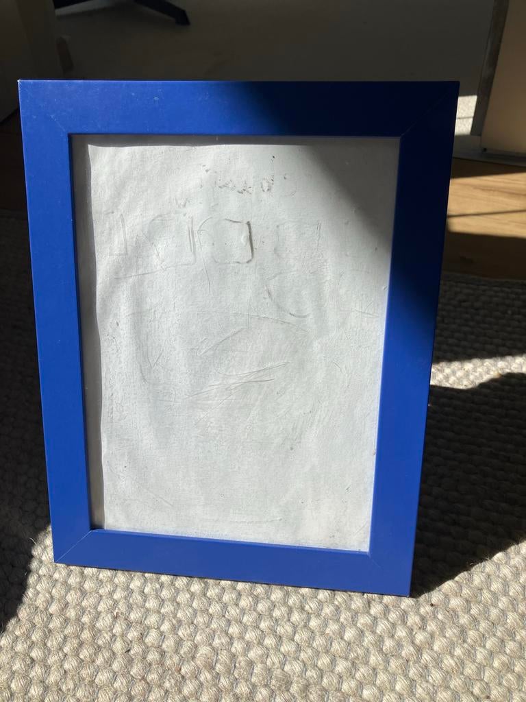 Blauwe fotolijst, Huis en Inrichting, Gebruikt, Ophalen of Verzenden, Minder dan 50 cm, Minder dan 50 cm