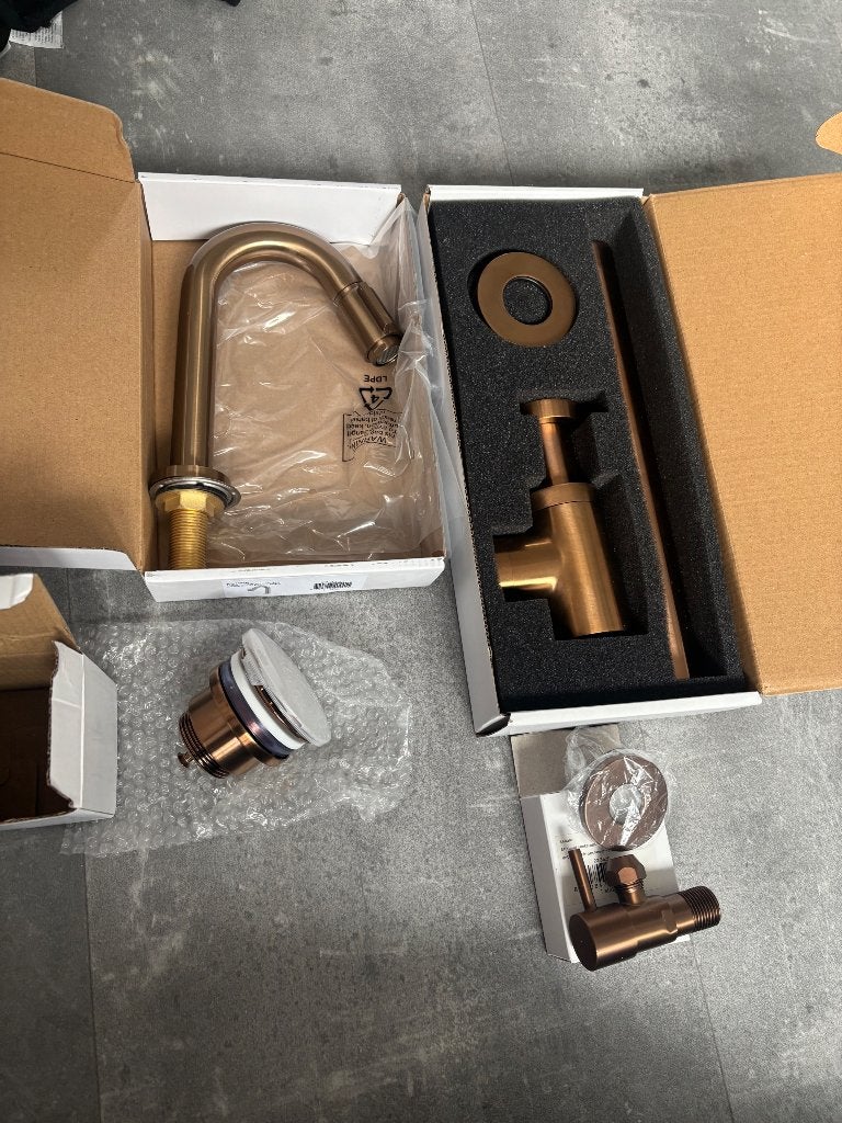 Kraan brons complete set, Ophalen of Verzenden, Nieuw, Koper, Wastafel