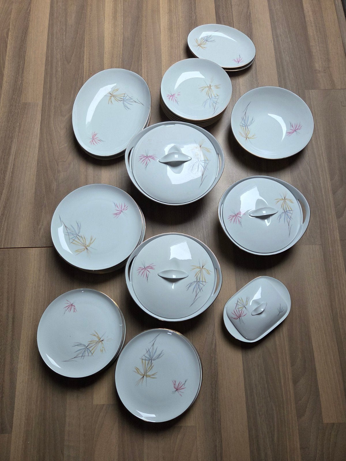 32-delig Eschenbach servies met bamboe decoratie, Ophalen, Gebruikt, Overige merken, Klassiek