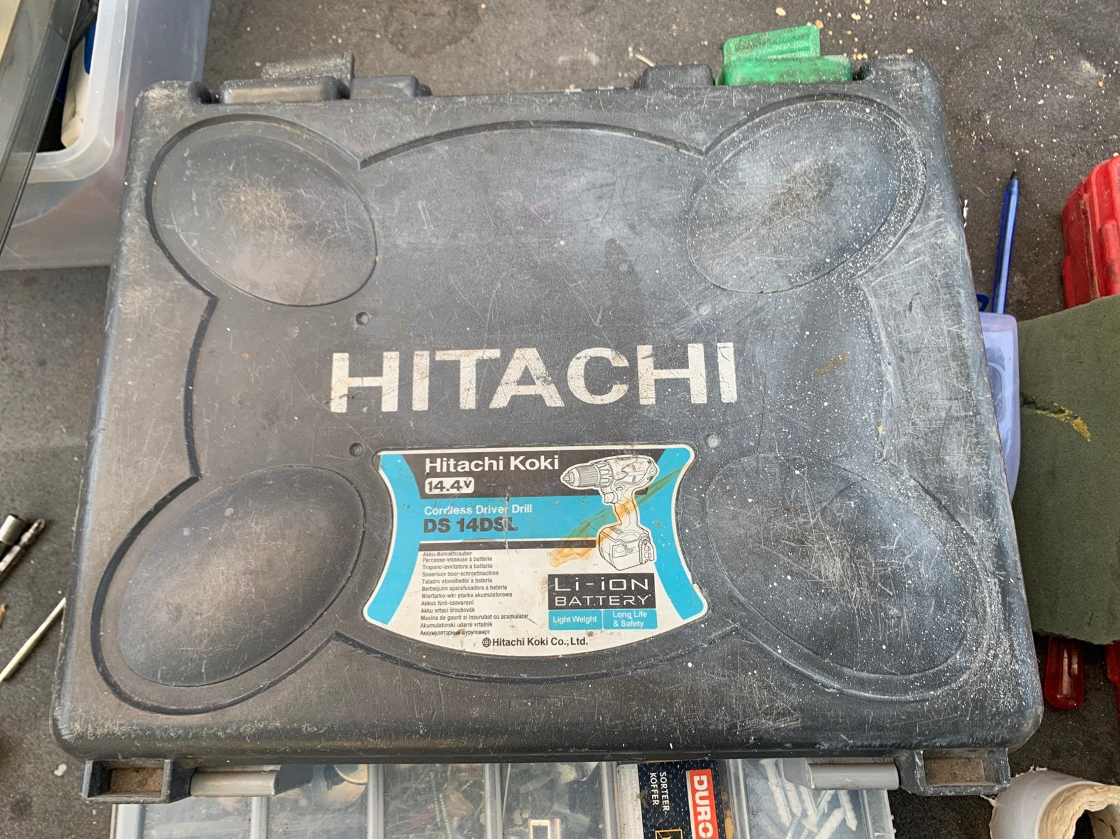 Hitachi accu boormachine, Ophalen of Verzenden, Gebruikt, Boormachine