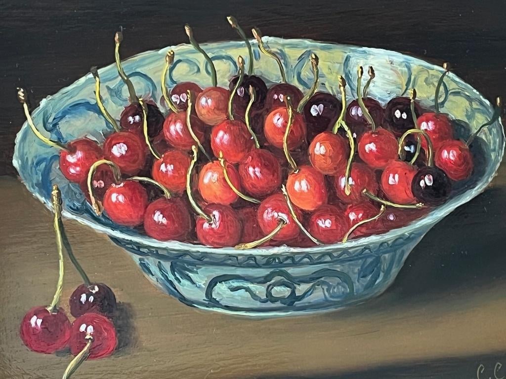 Cornelis de Wit, stilleven met kersen in een kom, Antiek en Kunst, Ophalen