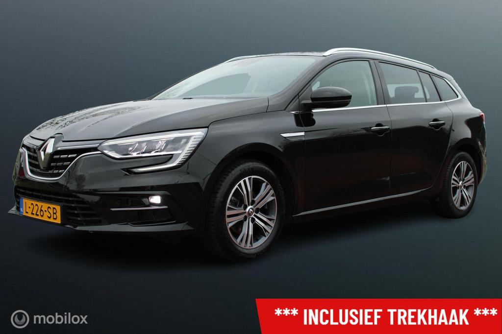 Renault Megane Estate 1.0 TCe 115 PK Intens, Trekhaak, Full, Auto's, Renault, Gebruikt, Parkeersensor, Leder en Stof, Zwart