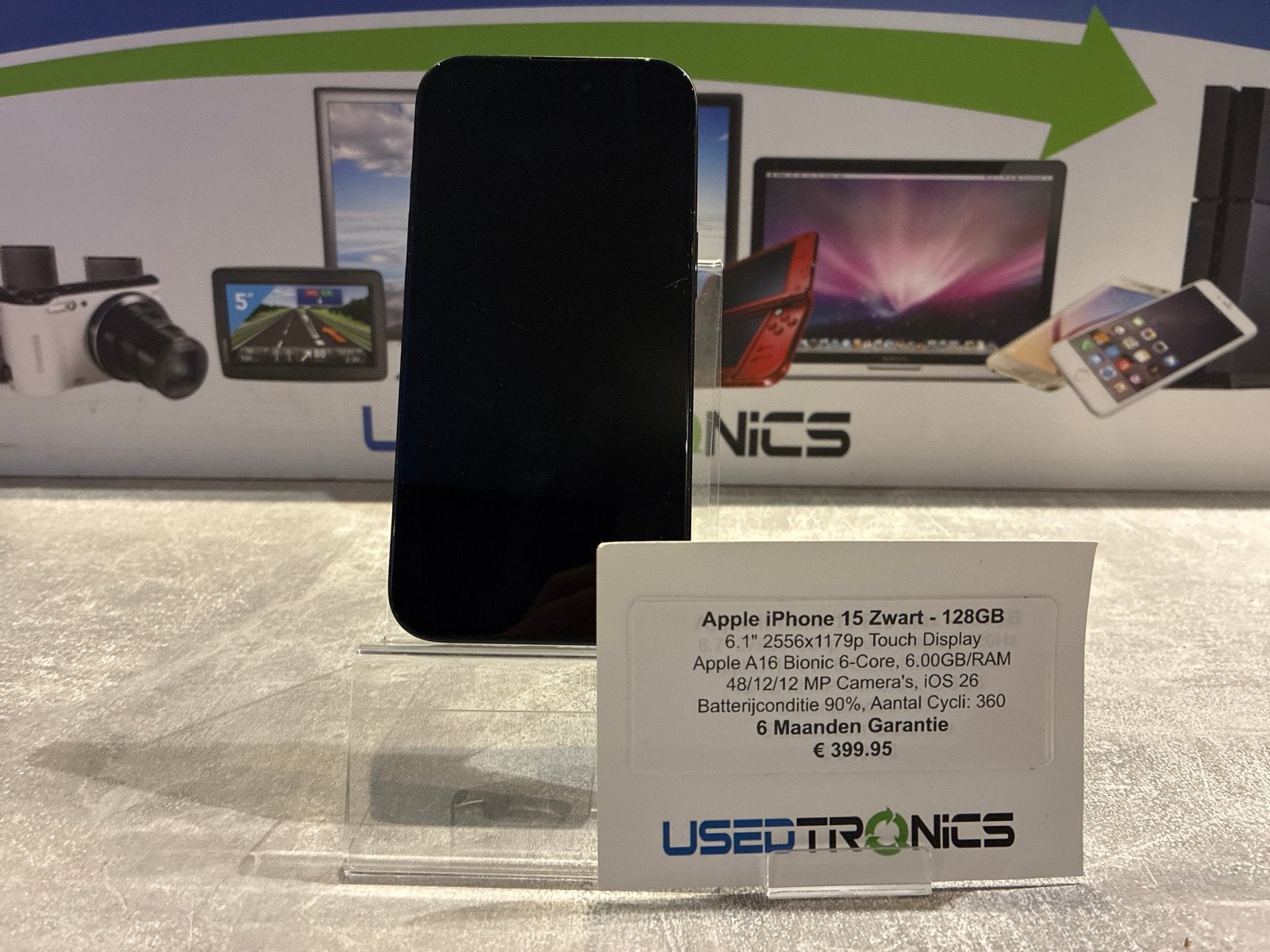 Apple iPhone 15 Zwart - 128GB - 90% Batterijconditie, Telecommunicatie, Mobiele telefoons | Apple iPhone, 128 GB, IPhone 15, Zwart