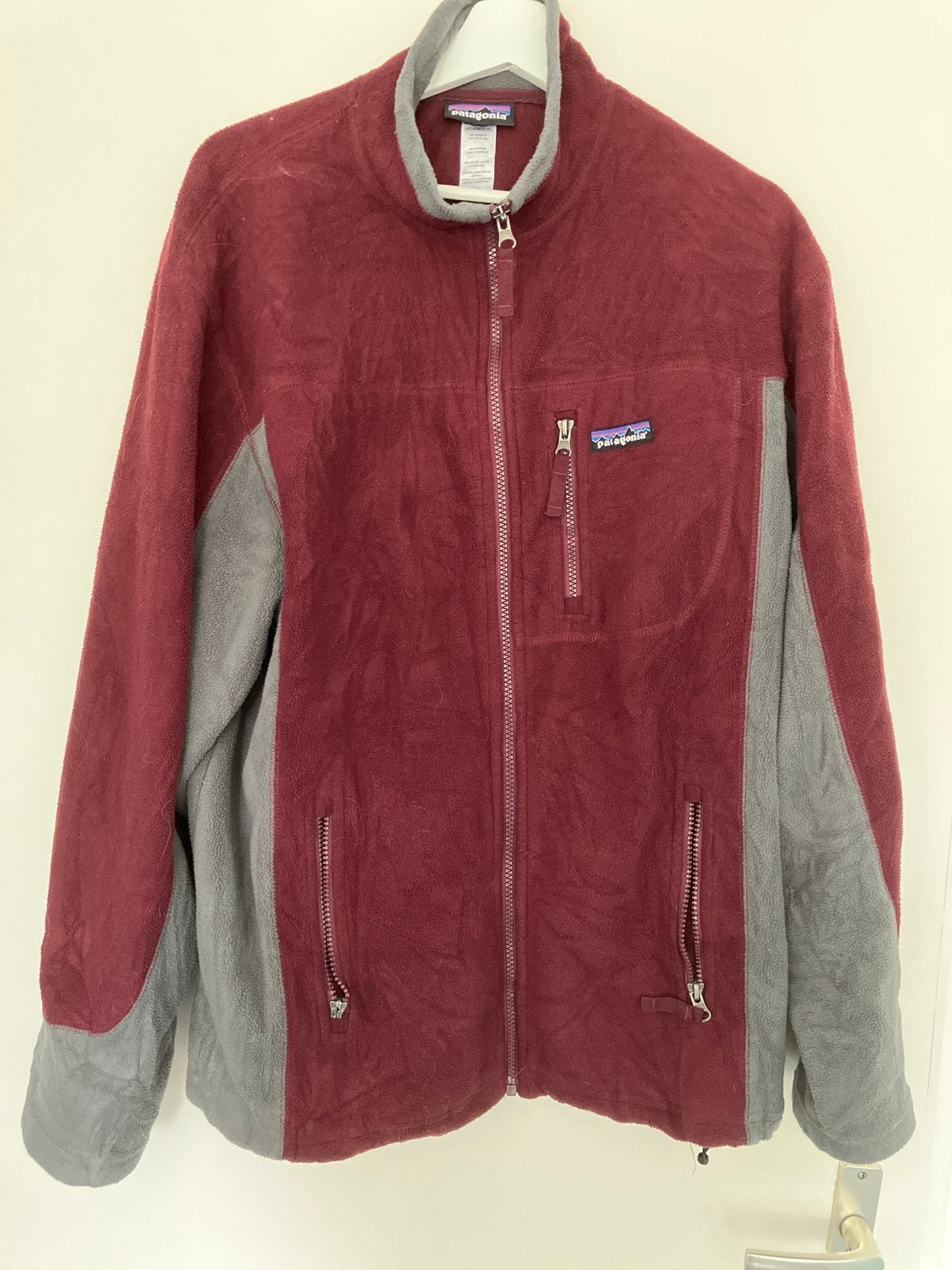 Vintage Patagonia Chinchilla Fleece Vest Bordeaux Grijs, Ophalen of Verzenden, Gedragen, Maat 52/54 (L), Meerkleurig