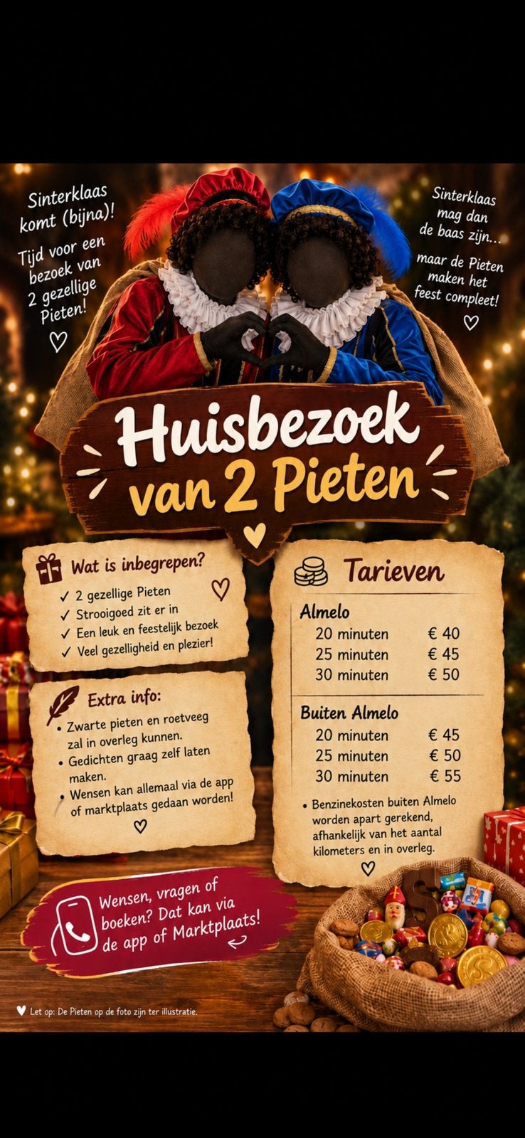 Huisbezoek van 2 gezellige Pieten voor Sinterklaas, Ophalen of Verzenden, Nieuw