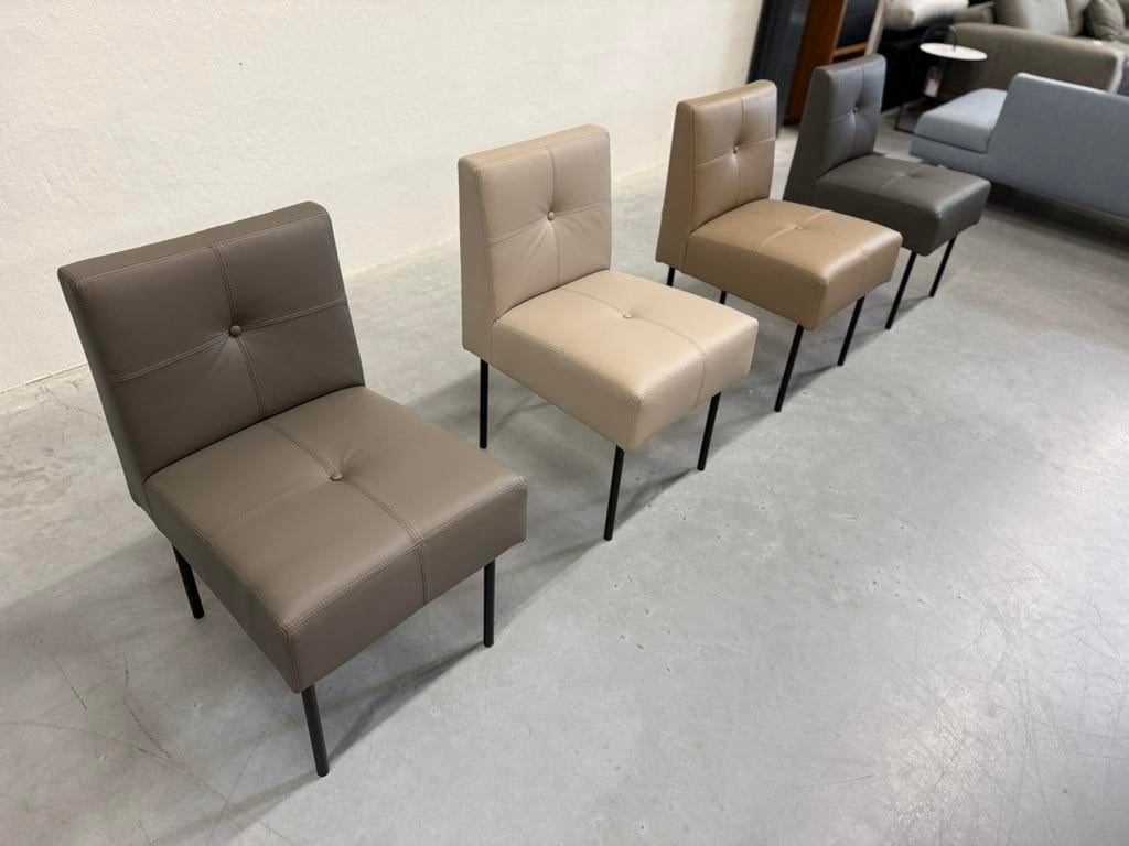 4 Nieuw Gelderland 7714 Knopenstoel Leer Design stoel, Huis en Inrichting, Stoelen, Nieuw, Leer, Vier, Gelderland