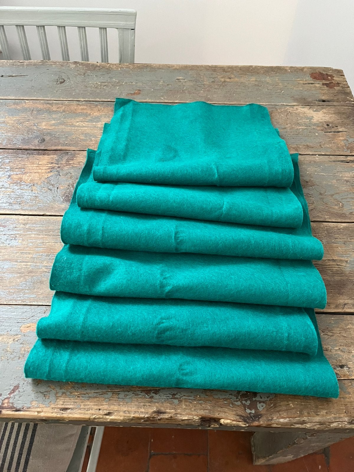 HOBBY KNUTSELEN VILT 6 STUKS GROEN BLAUW, Ophalen of Verzenden, Zo goed als nieuw