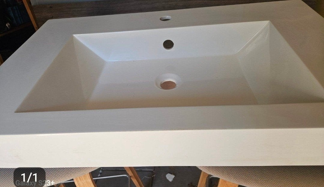 Witte kunststof wasbak 80x48cm, Ophalen