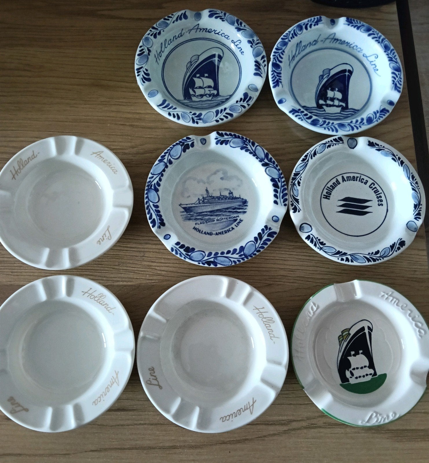Holland America Line Asbakken - Set van 8, Verzamelen, Ophalen of Verzenden, Gebruikt