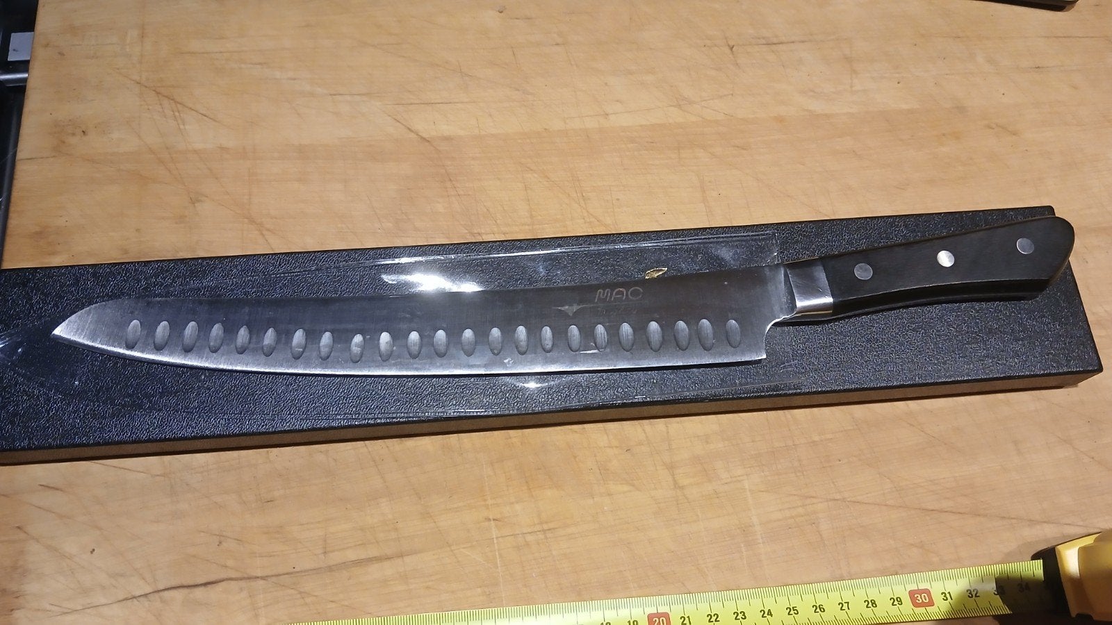 MAC Mighty Slicer Japans mes 26cm - Zo goed als nieuw, Overige typen, Zilver, Ophalen of Verzenden, Zo goed als nieuw