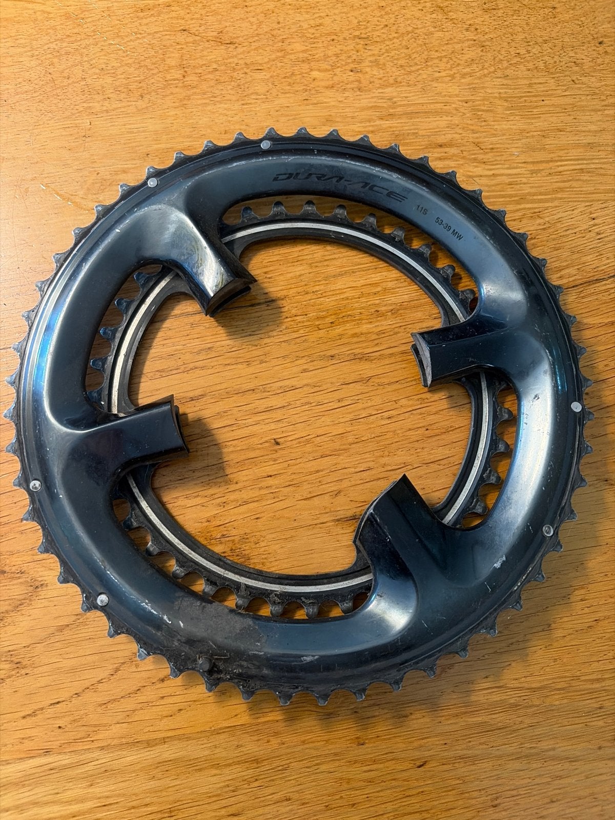 Shimano Dura-Ace 11S 53-39 Kettingblad, Gebruikt, Ophalen of Verzenden, Derailleur of Ketting, Aluminium