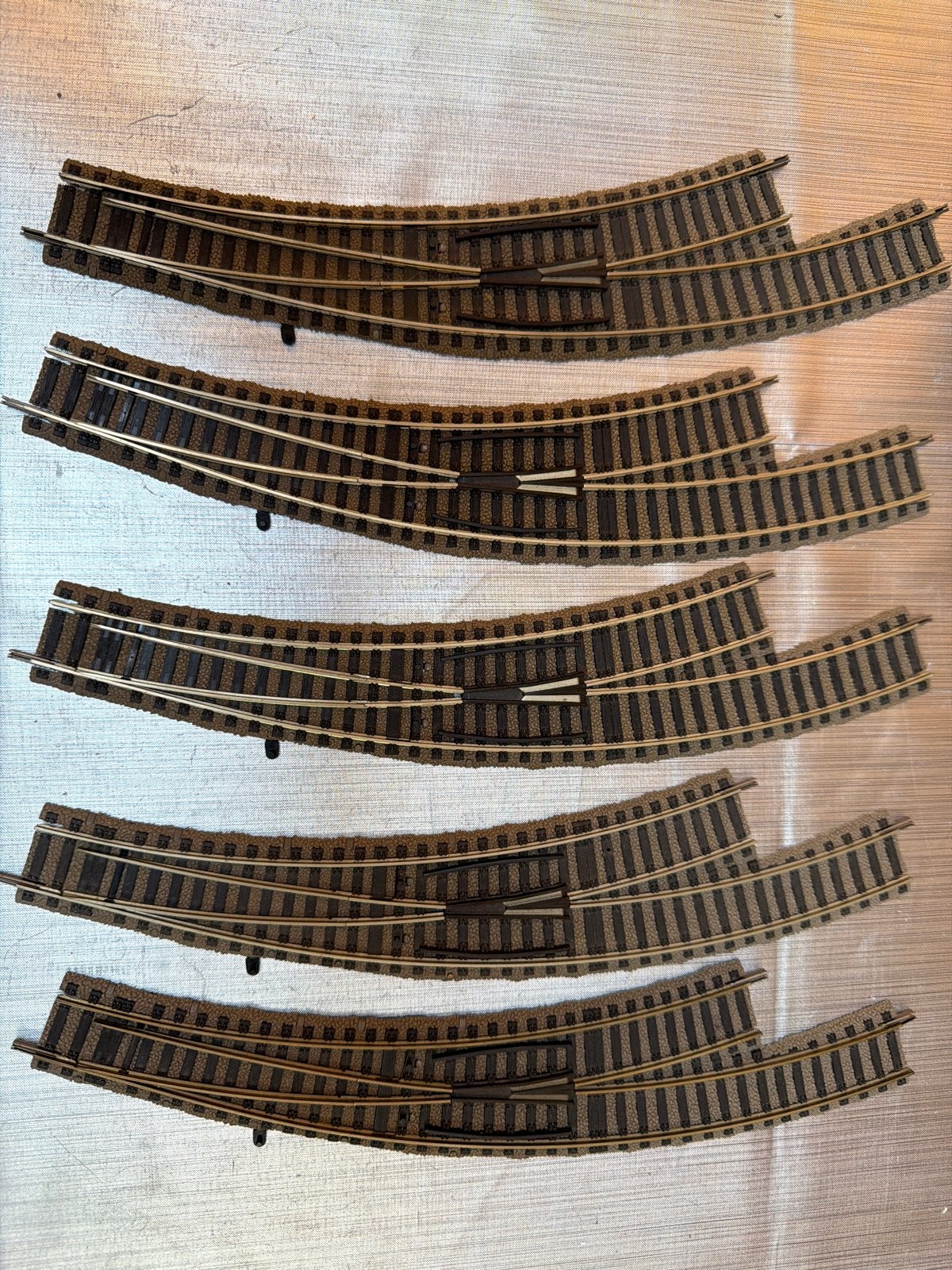 5x Fleischmann H0 Profi-Gleis Meegebogen Wissel Links – 6142, Gebruikt, Gelijkstroom, Fleischmann, Rails