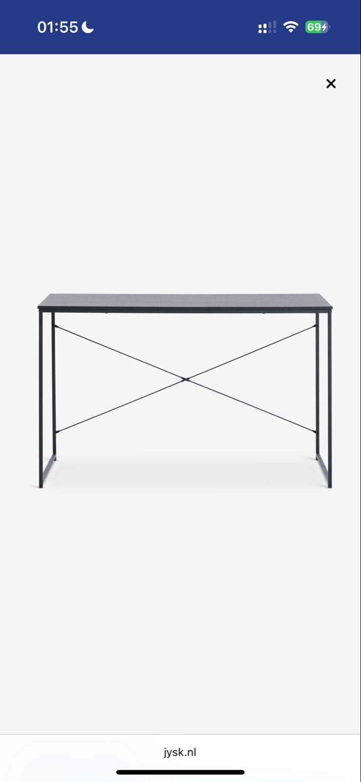 Jysk Bureau ASTRUP 60x120 zwart, Ophalen, Zo goed als nieuw, Jysk, Zwart