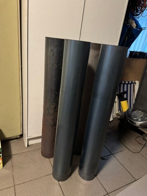 4 meter kachelpijp, Ophalen, Houtkachel, Zo goed als nieuw, Vrijstaand