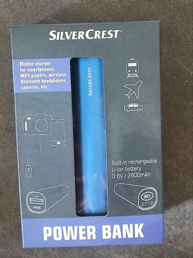 SilverCrest Power Bank blauw 3.6V / 2600mAh - Nieuw, Ophalen of Verzenden, Nieuw, SilverCrest