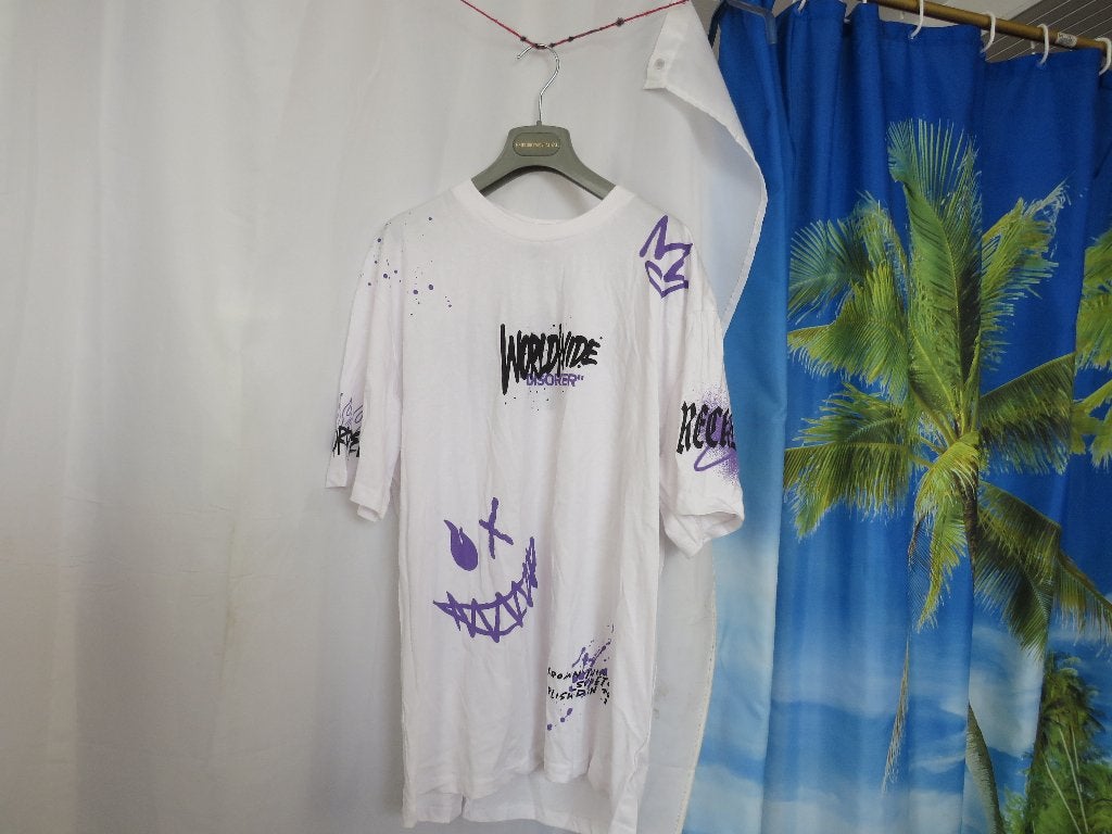 nieuw wit grafity t-shirt heren relaxed fit mt xl FSBN, Ophalen of Verzenden, Nieuw, Maat 52/54 (L), Wit
