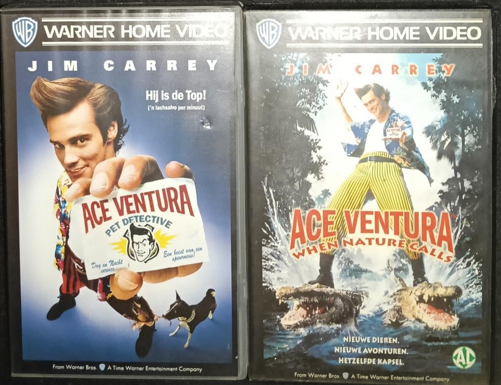 Ace Ventura 1 en 2 vhs, Alle leeftijden, Ophalen of Verzenden, Zo goed als nieuw