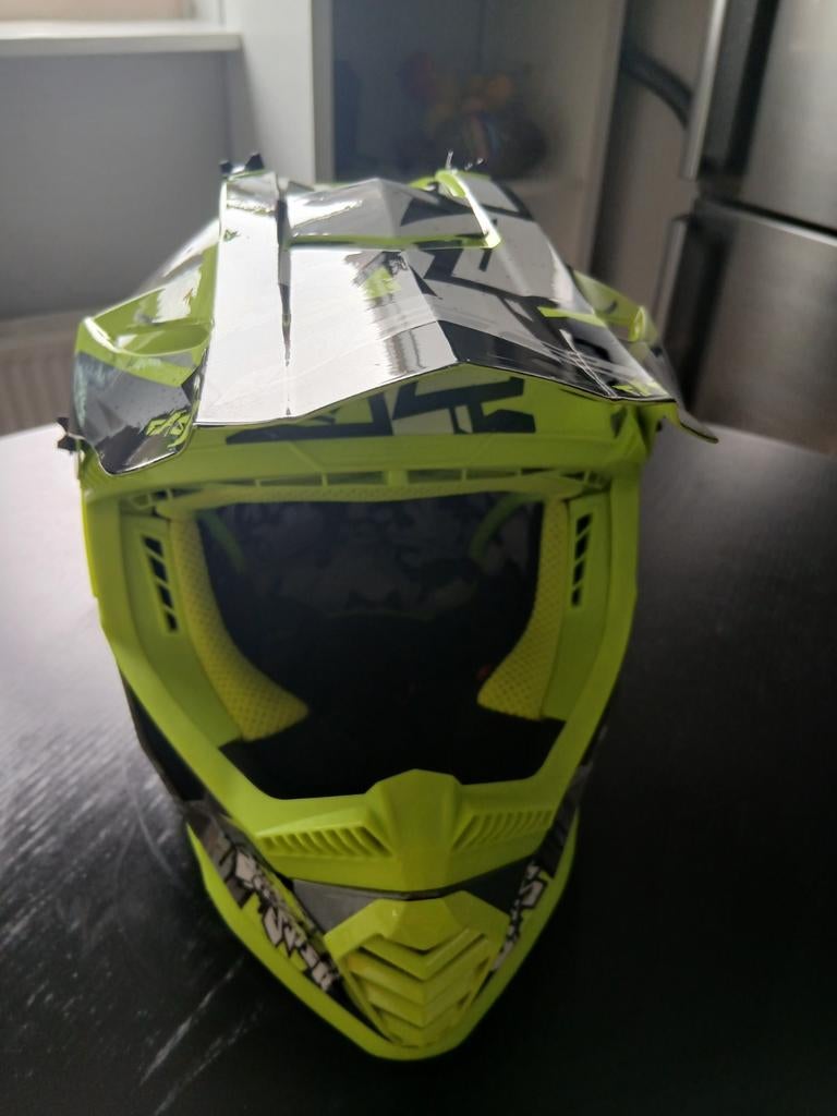 Stoere Offroadhelm - Zwart/Neon Geel, Motoren, Overige merken, Ophalen of Verzenden, Tweedehands, Heren