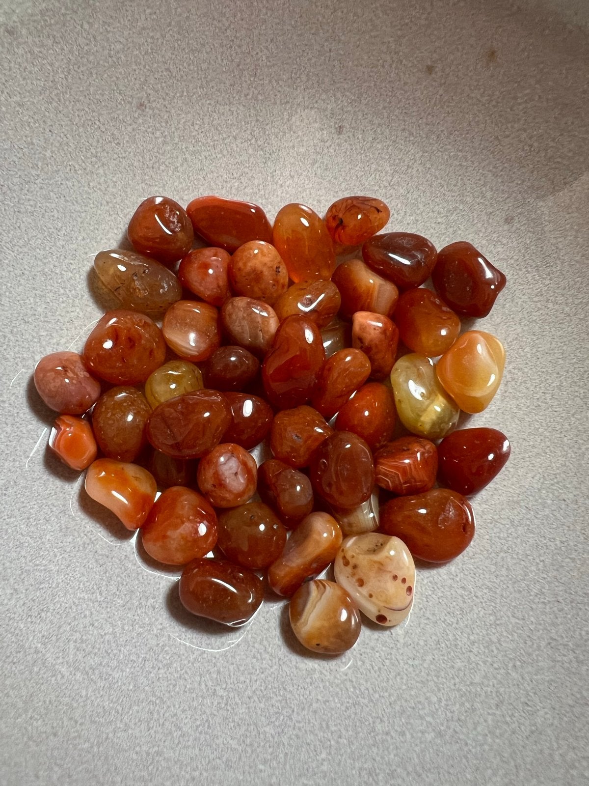 Mooie Agaat Stenen - Oranje en Rood Getrommeld, Ophalen of Verzenden, Gebruikt