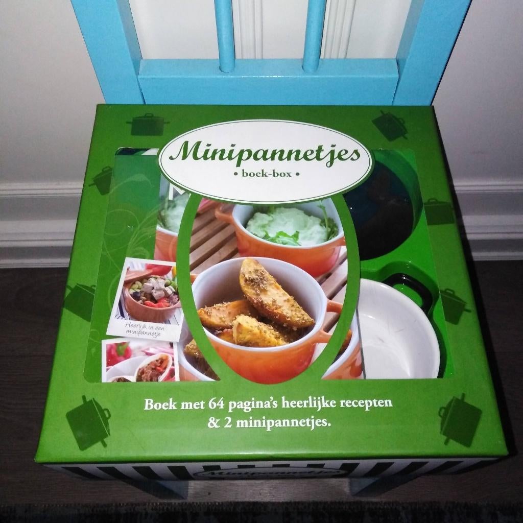 Mini pannetjes 2 stuks met receptenboek, Ophalen, Overige typen, Zo goed als nieuw, Zwart