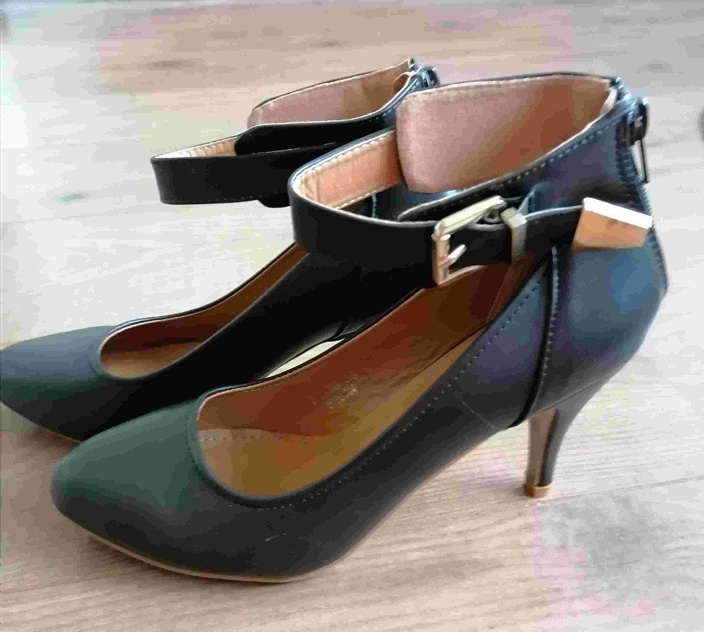 Donkerbruine pumps met enkelband mt. 38 - NIEUW, Feida, Pumps, Bruin, Nieuw