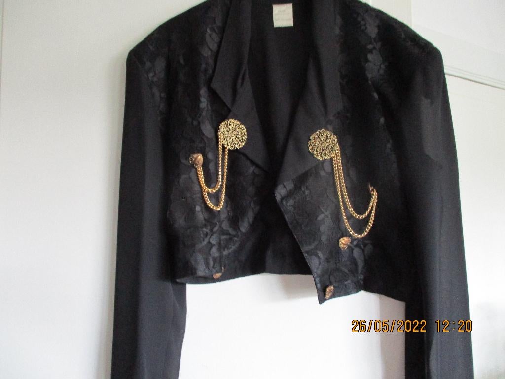 Feestelijk avondpak, broekrok + jasje (Vintage), Kleding | Dames, Overige typen, Zwart, Zo goed als nieuw, Ophalen