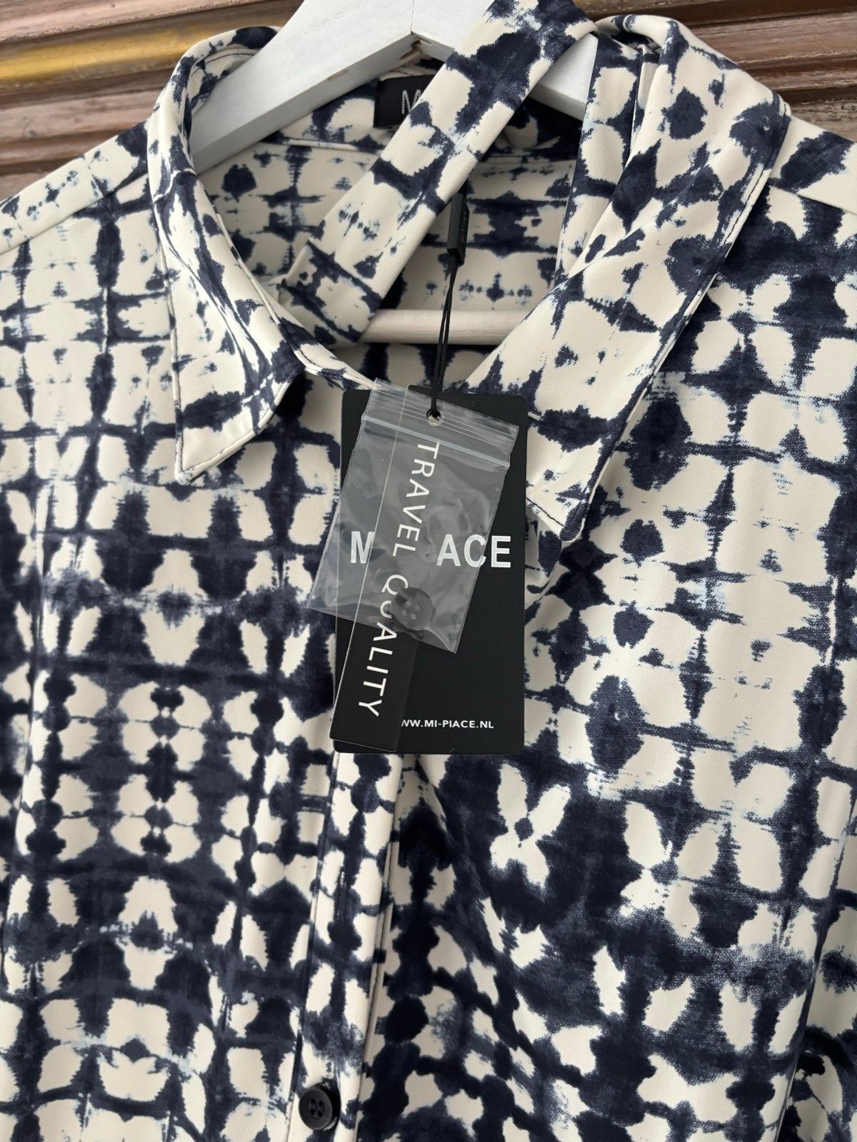 Mi Piace Travel Quality Jurk - Donkerblauw/Kit Batik Print, Kleding | Dames, Blauw, Maat 46/48 (XL) of groter, Nieuw, Ophalen of Verzenden