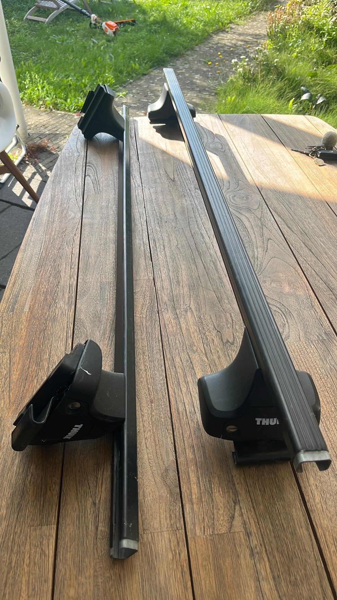 Thule Dakdragers 135cm max load 75KG, Ophalen, Gebruikt