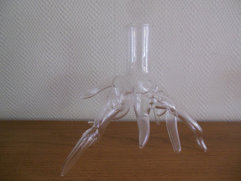 Mondgeblazen glazen sculptuur bloemschikken Ikebana, Huis en Inrichting, Handgemaakt, Transparant, Nieuw, Ophalen of Verzenden