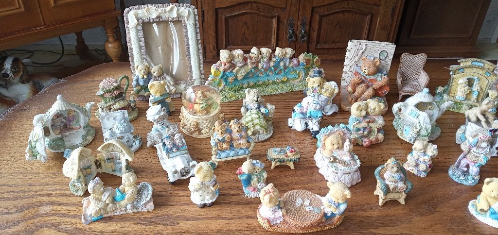 Grote verzameling stenen beertjes (44 stuks), Antiek en Kunst, Ophalen of Verzenden
