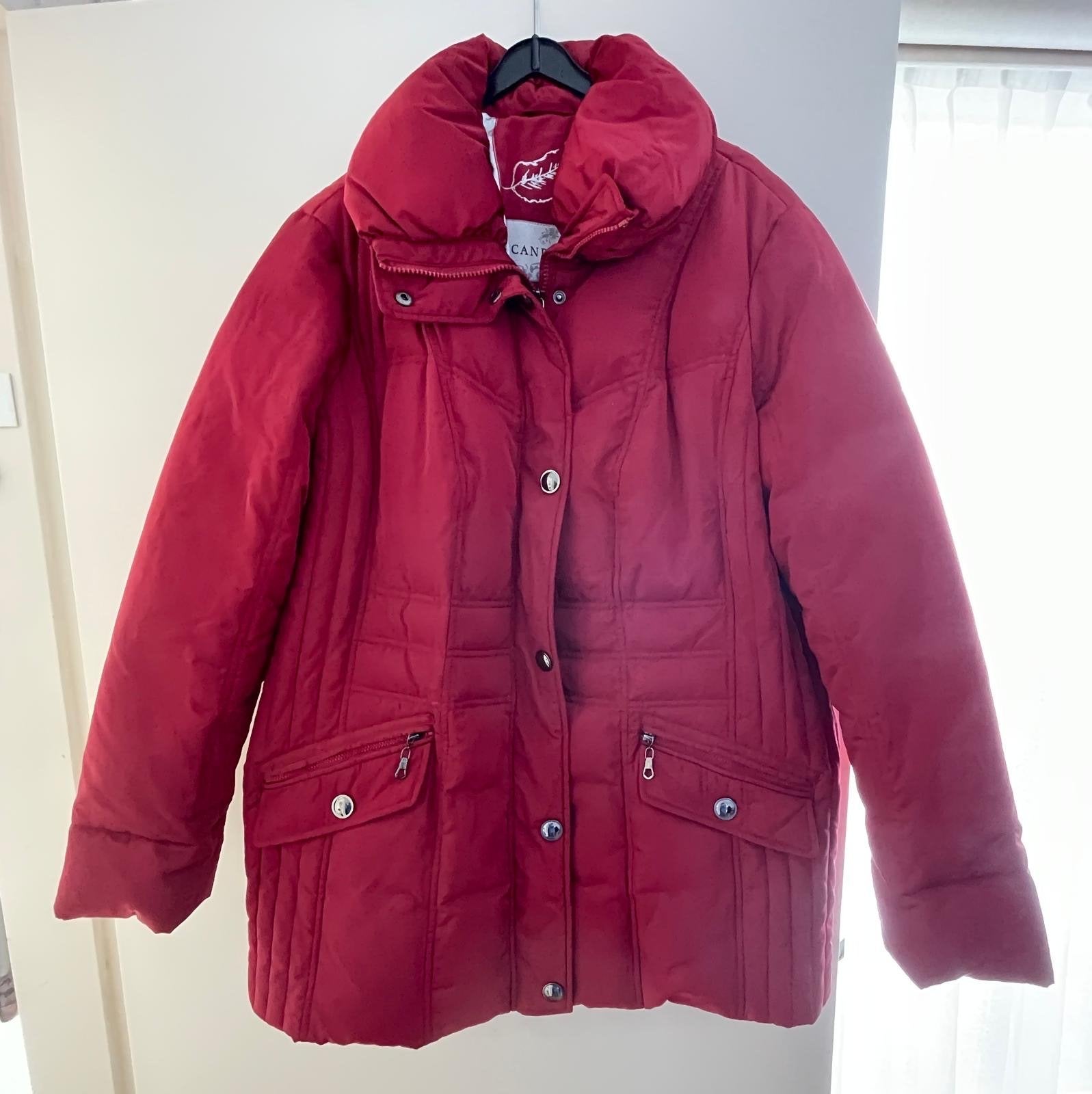 Gewatteerde winterjas - Bordeaux rood - Maat 46, Ophalen of Verzenden, Gedragen, Maat 46/48 (XL) of groter, Rood