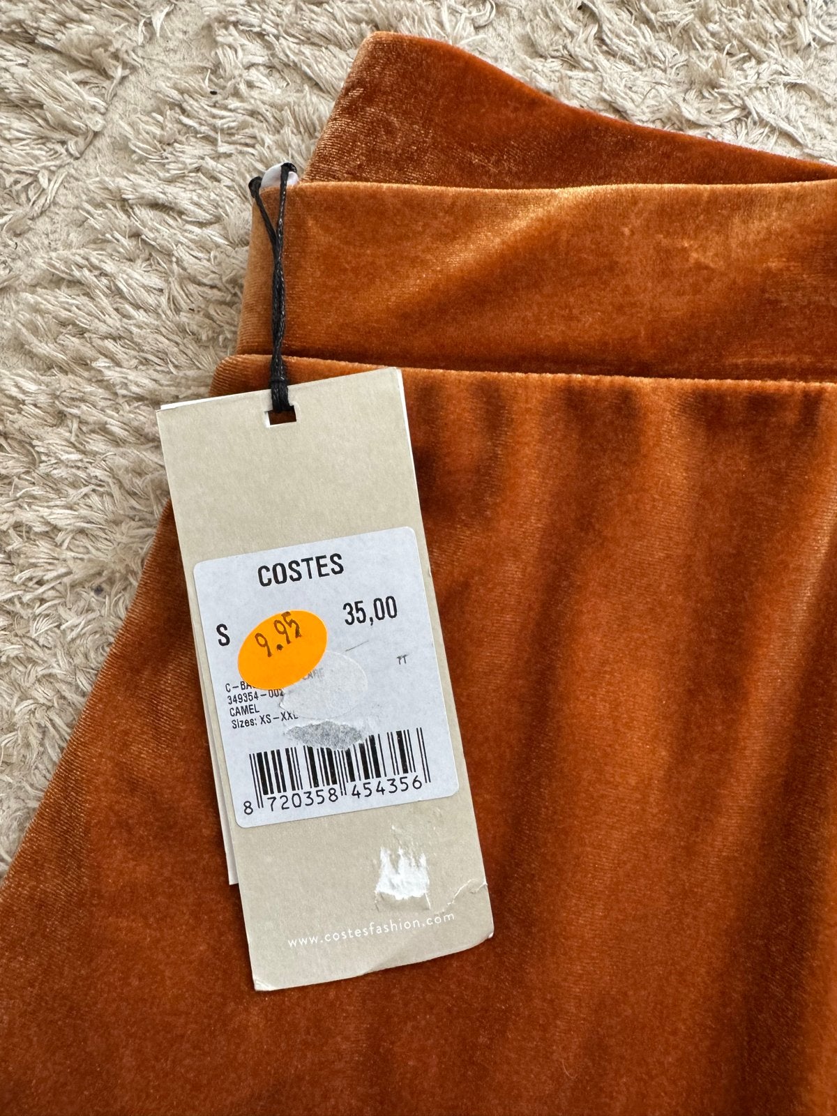 Nieuwe Costes fluwelen broek in camelkleur, maat S, Bruin, Nieuw, Ophalen of Verzenden, Maat 36 (S)
