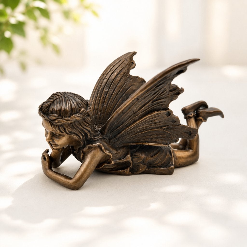 LIGGENDE BRONZEN ELFJE / ENGEL / FEE