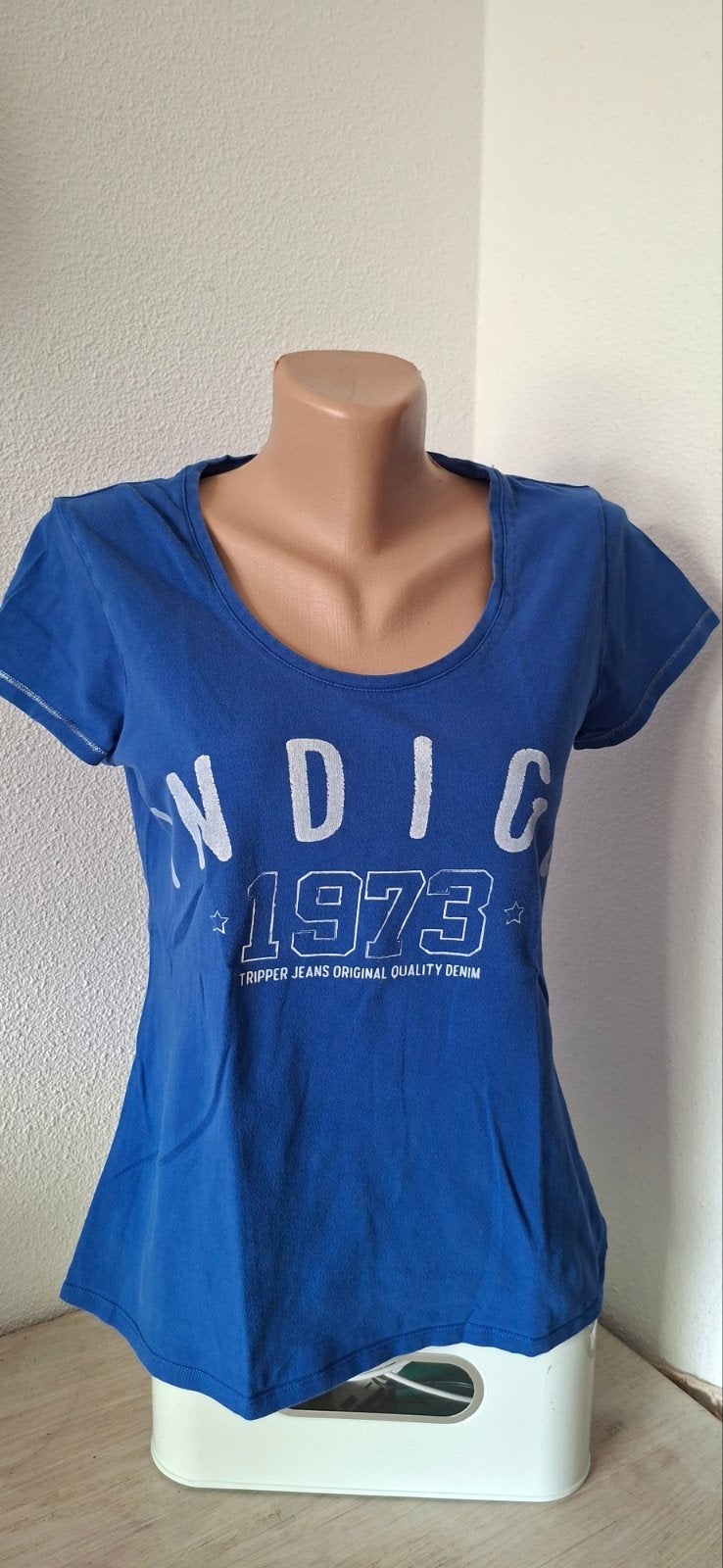 Indido blauw T-shirt Tripper Jeans Maat L, Maat 38/40 (M), Blauw, Ophalen of Verzenden, Zo goed als nieuw