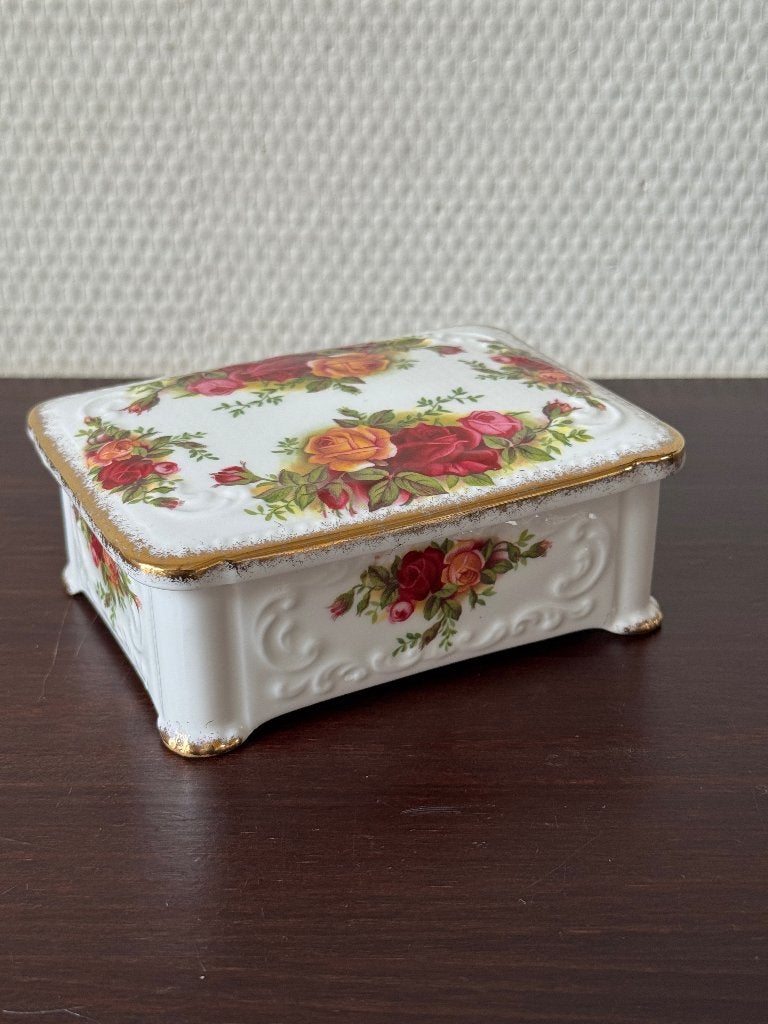 Vintage Royal Albert Old Country Roses Deksel Doosje, Ophalen of Verzenden