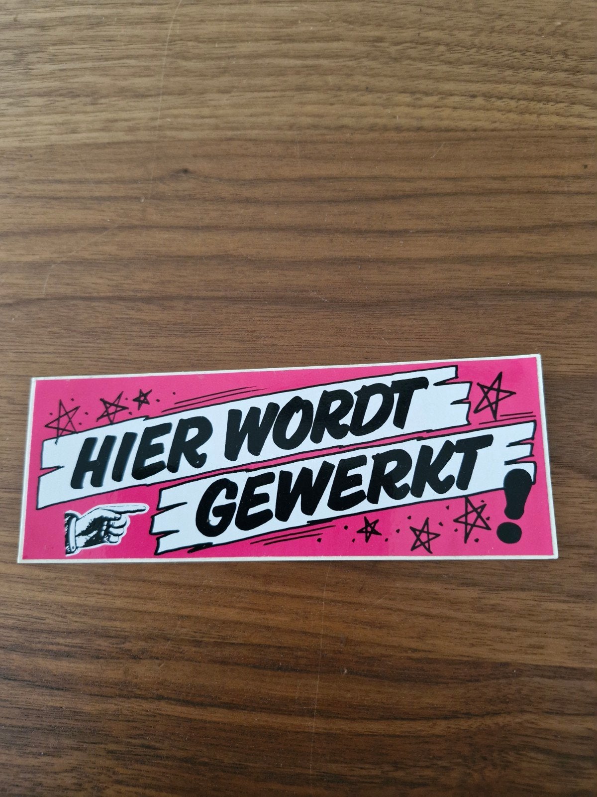 10158 Sticker "Hier wordt gewerkt" - Grappige waarschuwing, Ophalen of Verzenden, Nieuw, Overige typen
