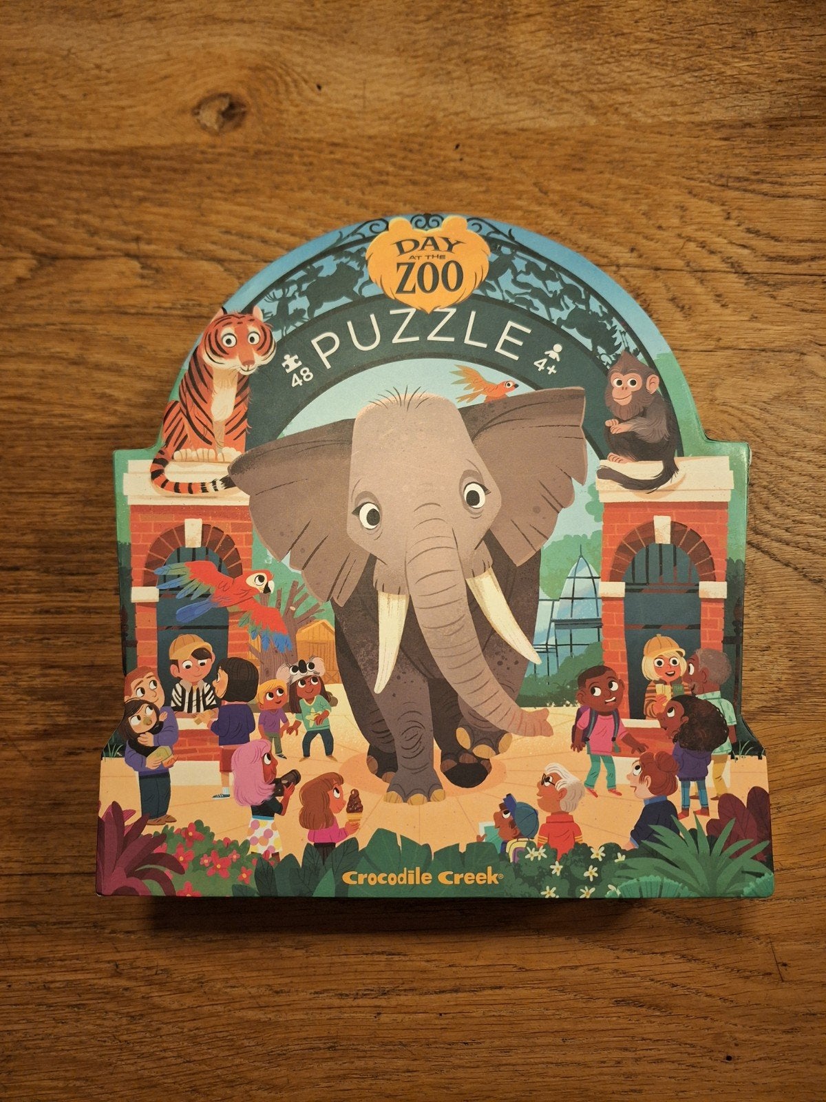 puzzel - crocodile creek - day at the zoo, Kinderen en Baby's, Ophalen of Verzenden, 10 tot 50 stukjes, Gebruikt, 4 tot 6 jaar