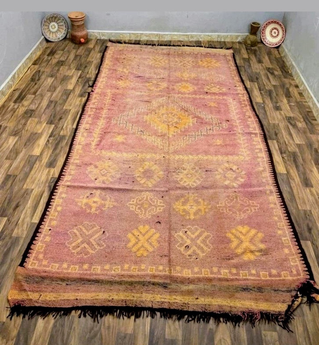 Vintage Marokkaans boujad kleed, Ophalen of Verzenden, Zo goed als nieuw, Rechthoekig, 200 cm of meer