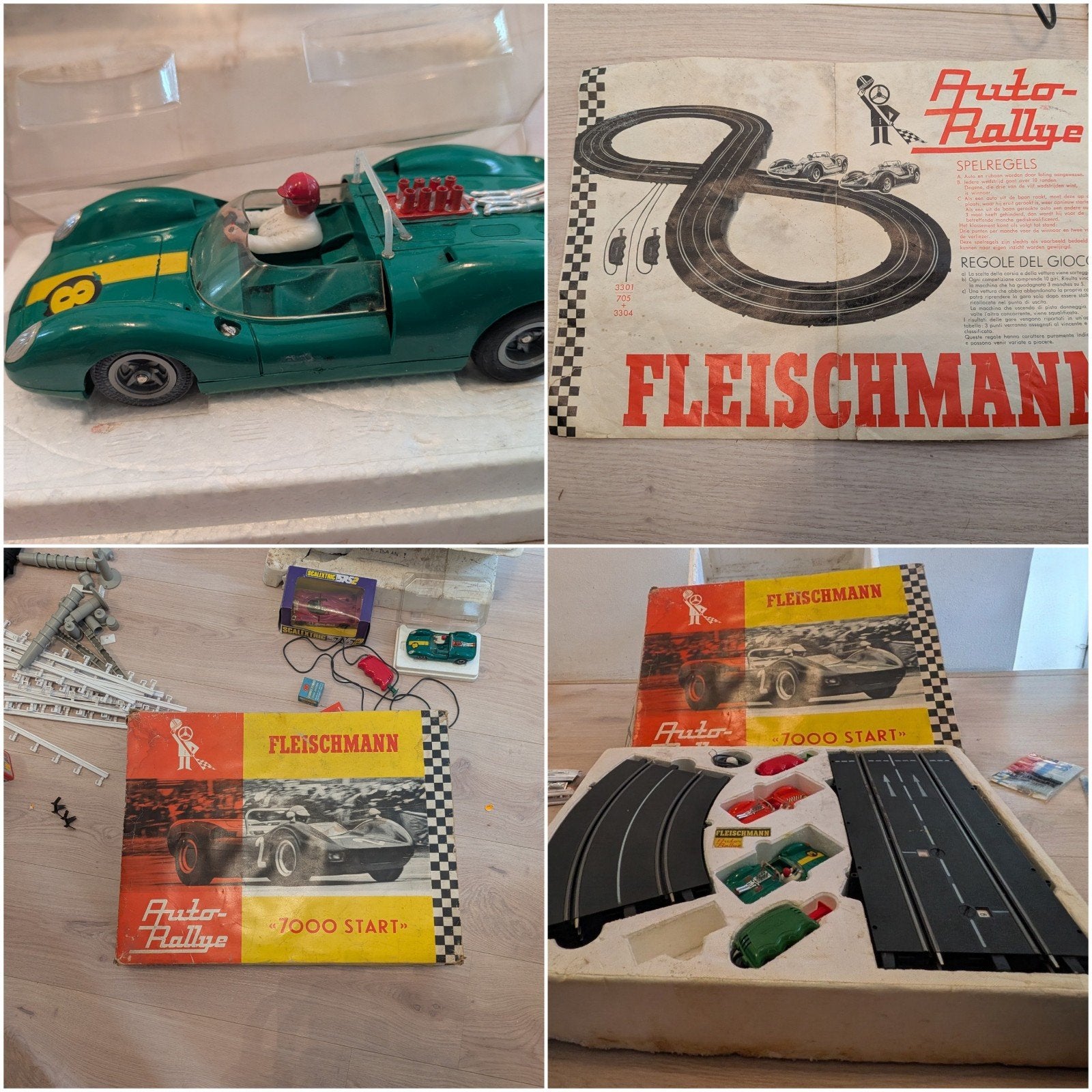 Grote collectie Fleischmann racebaan en onderdelen, Ophalen of Verzenden