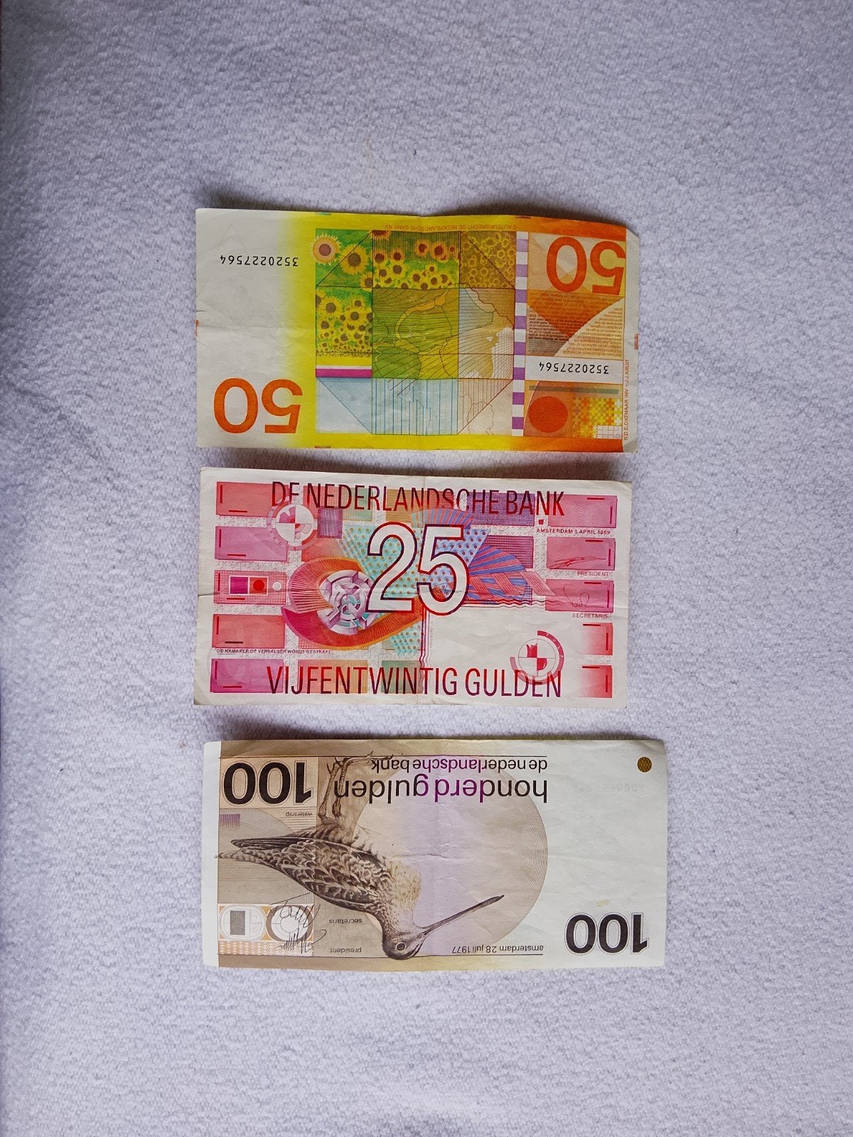 zonnebloem gulden en andere guldens, Postzegels en Munten, Bankbiljetten | Nederland, Ophalen of Verzenden, 50 gulden