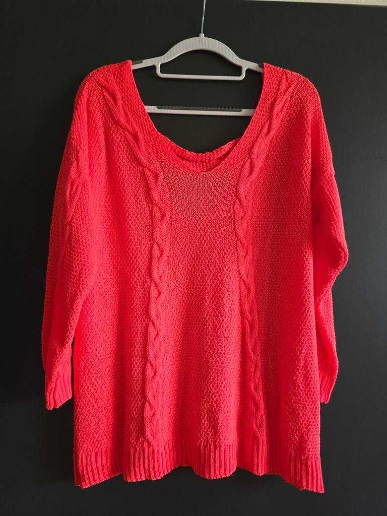 Trui neon koraal 38 40 42, Ophalen of Verzenden, Nieuw, Maat 42/44 (L), Oranje