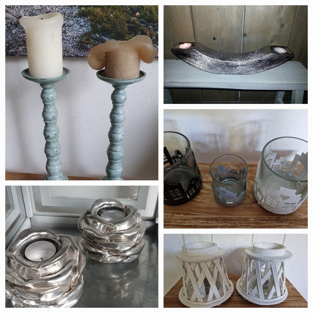 Diverse kaarsenhouders, Ophalen of Verzenden, Zo goed als nieuw, Overige materialen, Minder dan 25 cm