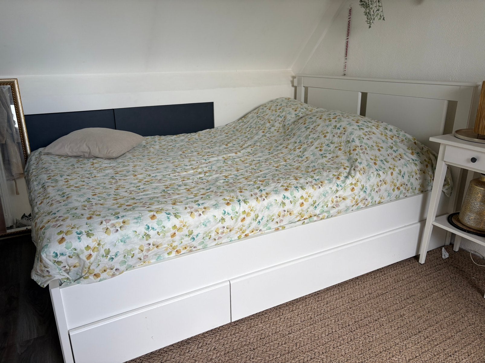 Songesand bed wit, Ophalen, Wit, Tweepersoons, 140 cm