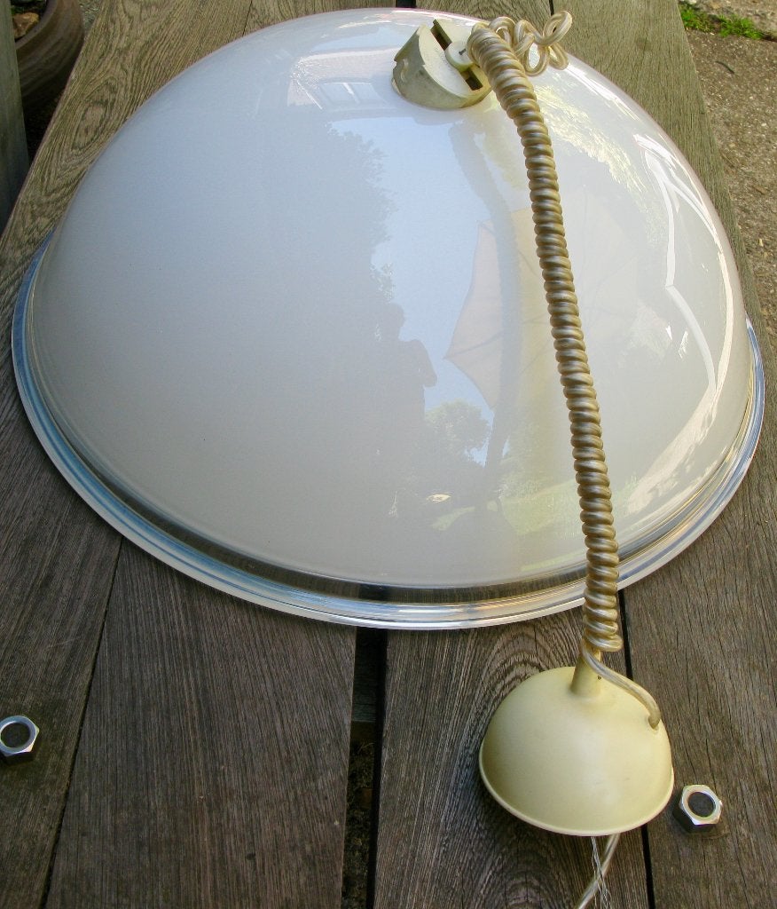 LEUCOS MURANO HANGLAMP DESIGN RENATO TOSO 1970, Glas, Wit, Gemerkt, Ophalen of Verzenden