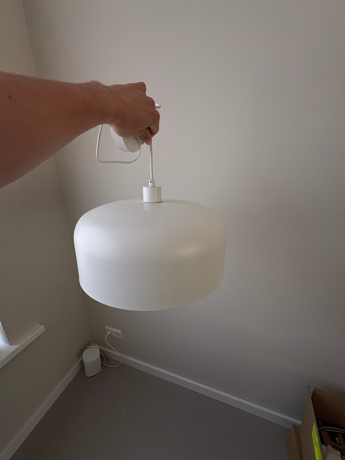 GAMMA hanglamp Mees wit Ø38 cm, Ophalen of Verzenden, Gebruikt, Metaal, Minder dan 50 cm