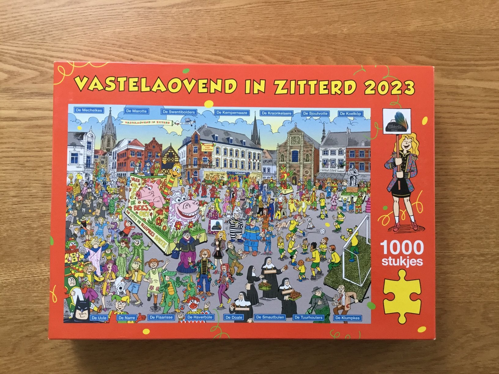 Puzzel vastelaovend in Zitterd 1000 stukjes, Ophalen, 500 t/m 1500 stukjes, Zo goed als nieuw