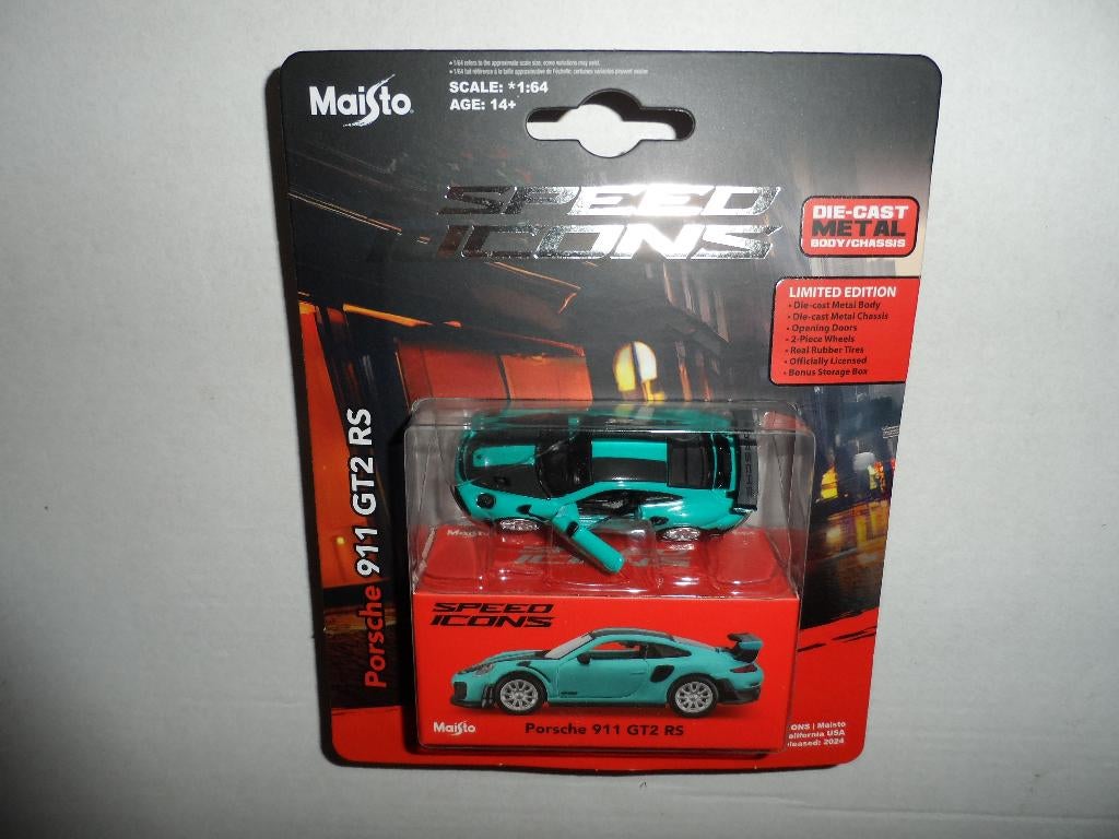 Maisto Speed Icons - Porsche 911 GT2 RS - 1:64, Ophalen of Verzenden, Nieuw, Auto