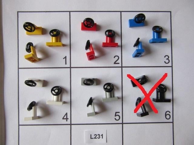 L231 LEGO STUUR STUURKOLOM 3829c01 KLEIN STUURWIEL AUTO, Lego, Ophalen of Verzenden, Losse stenen, Lego Nederland B.V.