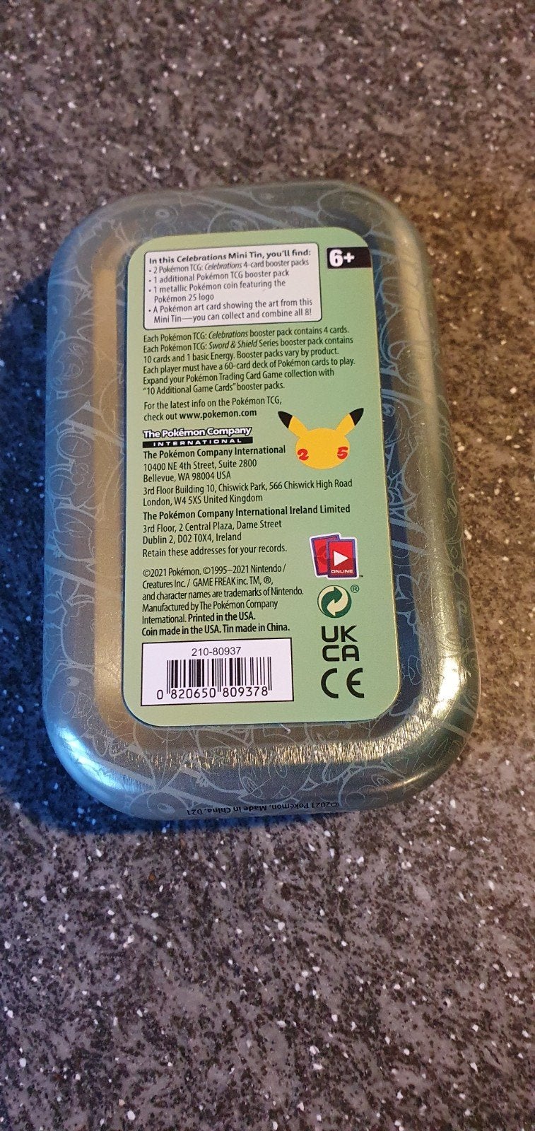 Kanto Mini Tin Celebrations 2021 & 15 Holo Pokémon Kaarten, Ophalen of Verzenden, Zo goed als nieuw, Meerdere kaarten, Foil